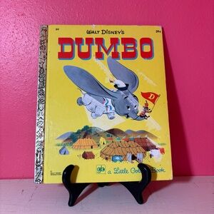 Vintage * A Little Golden Book Disney's Dumbo Yellow Cover Retro Children's Kids